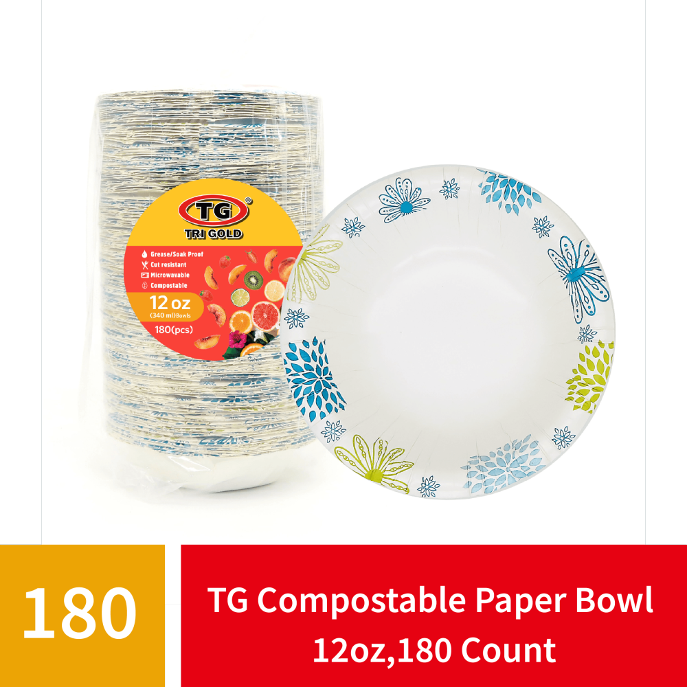 TG® Compostable Paper Bowl 12oz 180count