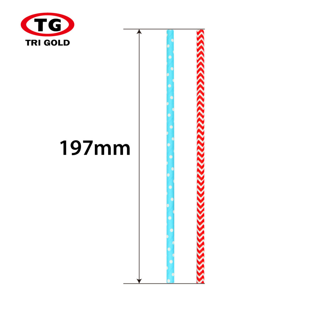 TG-Compostable Patterned Paper Straws 400cts