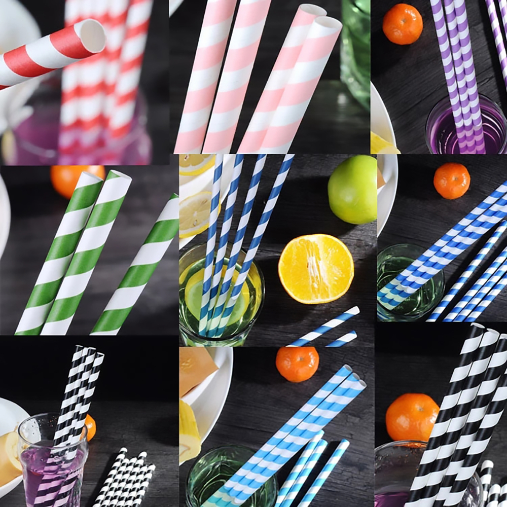 TG-Compostable Patterned Paper Straws 400cts