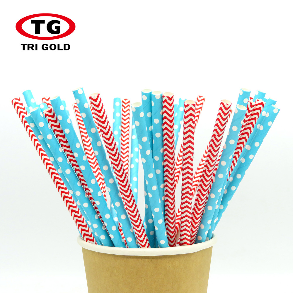 TG-Compostable Patterned Paper Straws 400cts