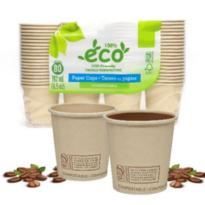 TG-COMPOSTABLE  PAPER CUPS 6.5OZ 160CT