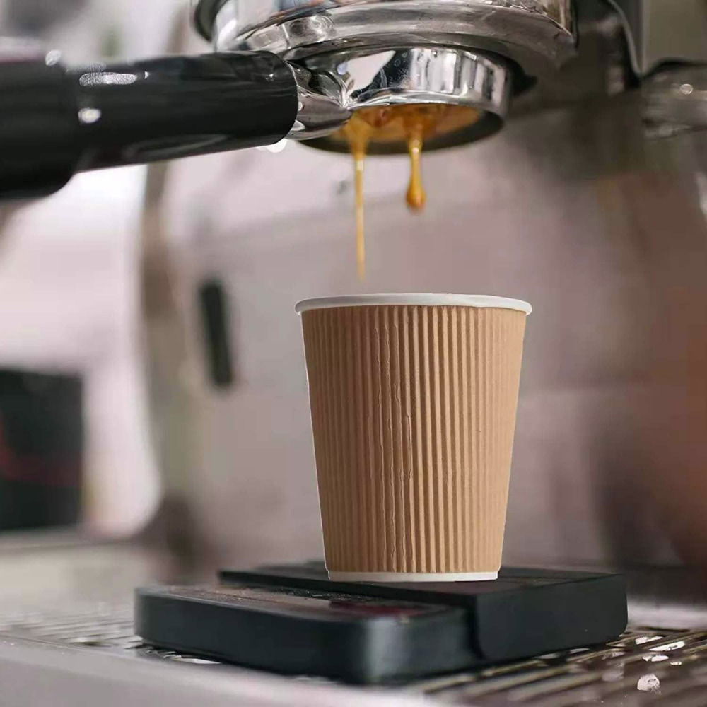 TG-COMPOSTABLE 12oz Coffee Paper Cups/lid/sleeves 50set