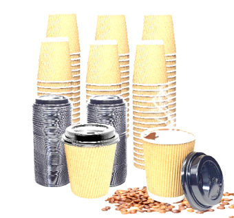 TG-BROWN Coffee Cups with lid 100set