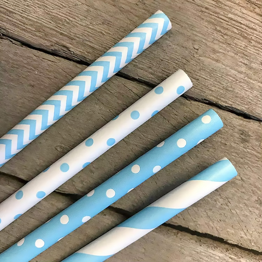 TG-Compostable Patterned Paper Straws 400cts