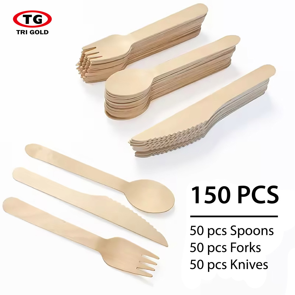 TG Compostable Wooden Cutlery 50set/150ct