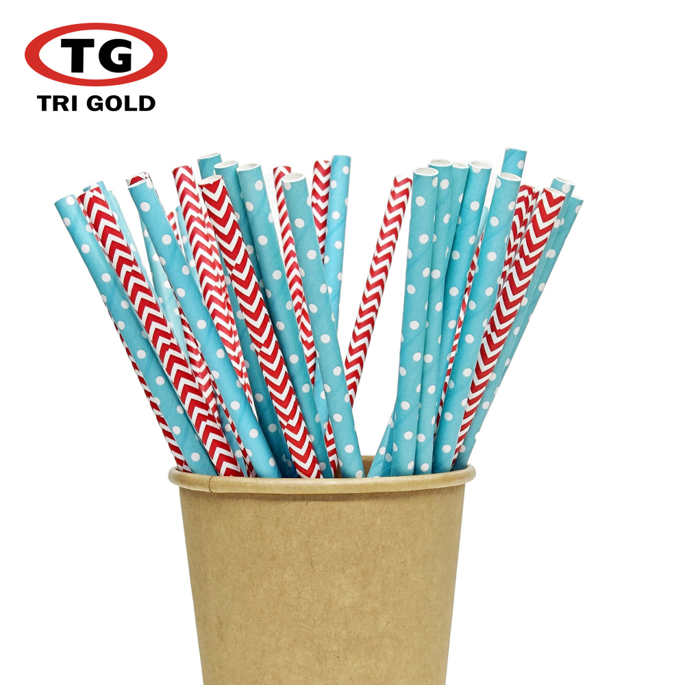 TG-Compostable Patterned Paper Straws 400cts