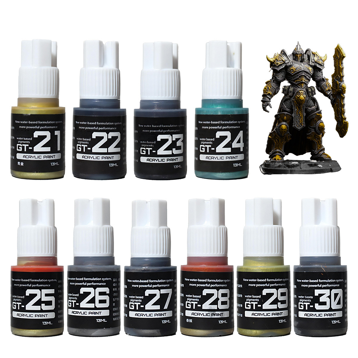 Primer 33 Metallic Paints Color Miniature Model Paint Miniature Painting Kit Acrylic Model Paint Set for Plastic