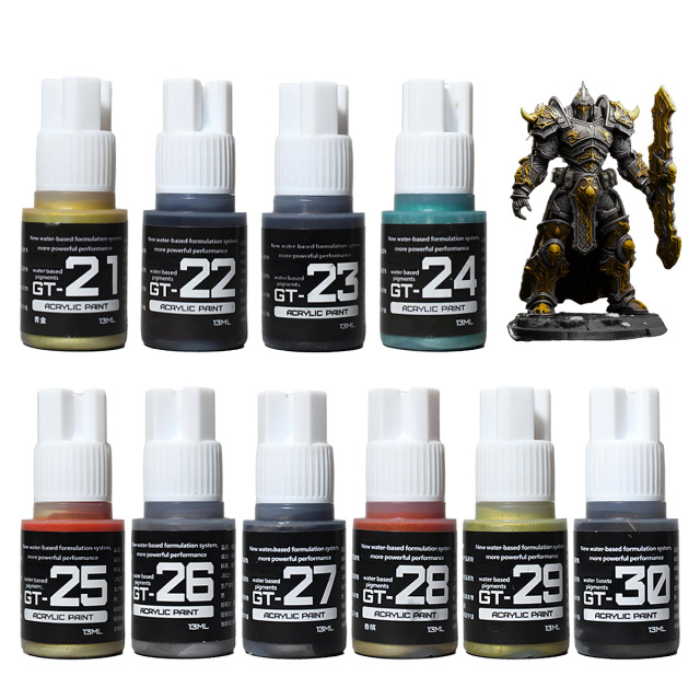 Primer 33 Metallic Paints Color Miniature Model Paint Miniature Painting Kit Acrylic Model Paint Set for Plastic