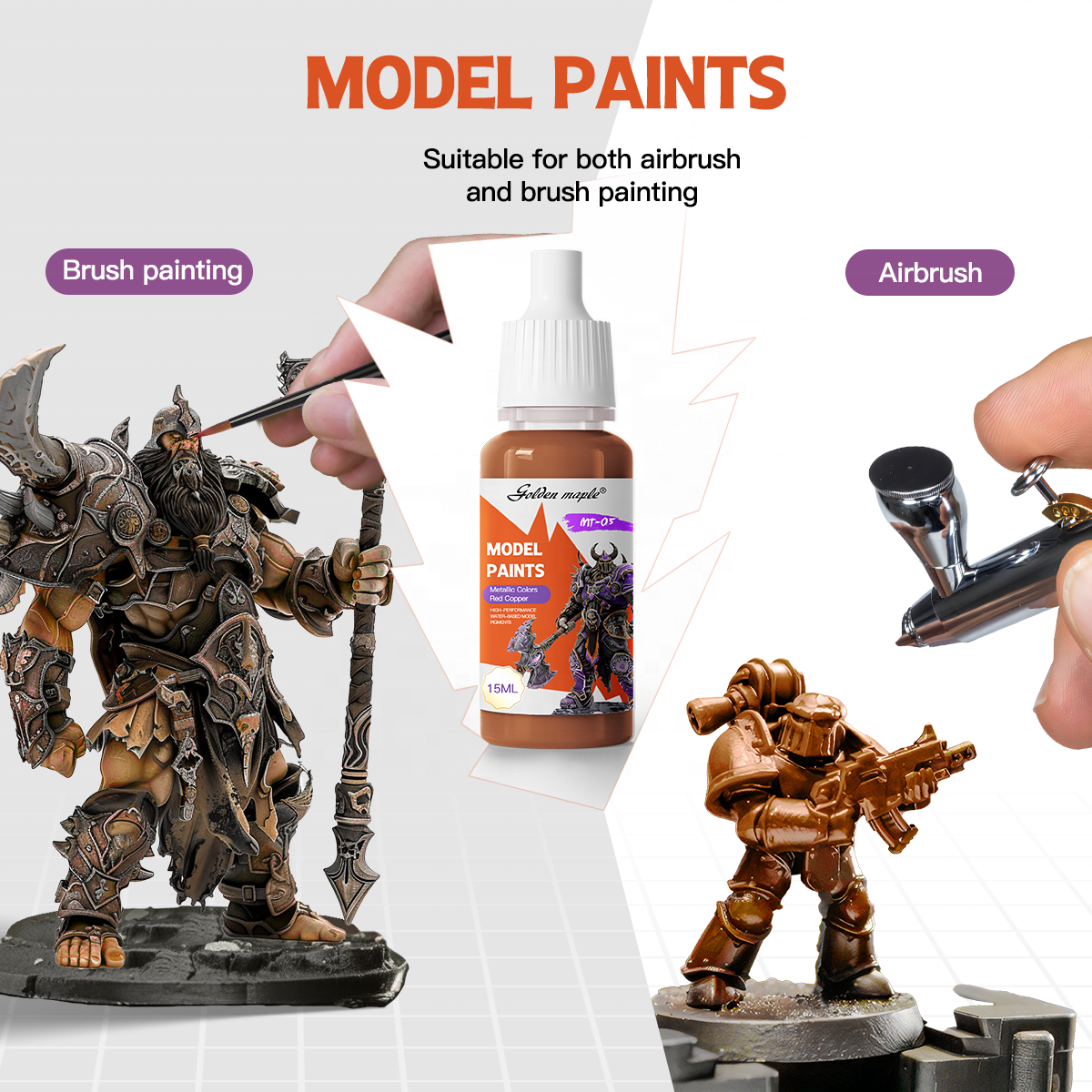 New Arrival Game Painting Model Metallic 33 Colors 15ml 17ml Miniature Paint Brush Set Usage Model Paints for Miniatures