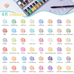 Fontainebleau Wholesale 48 Color Watercolor Paint Palette Custom  Carry Set Non-toxic Watercolor Paint for Professional Painting