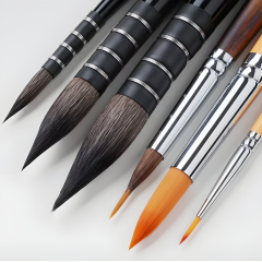 Wholesale Price Professional Squirrel Paint Hair Brushes With Pointed Round Mop Shape for Watercolor Oil, Acrylic Painting