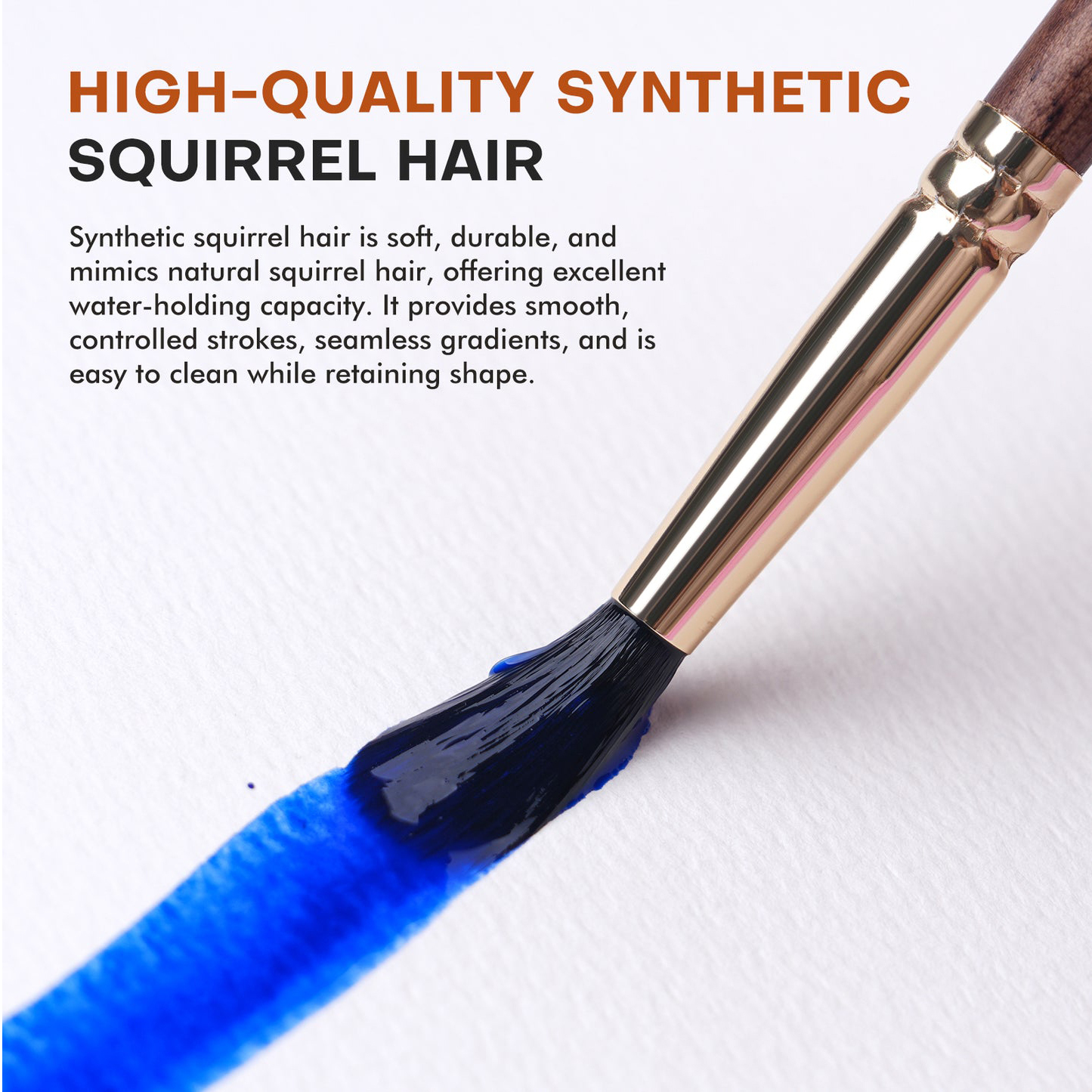 10pcs Soft Synthetic or Squirrel Hair Round Pointed Bristle Watercolor Paint Brush Set