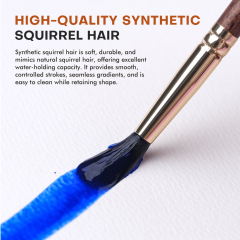 10pcs Soft Synthetic or Squirrel Hair Round Pointed Bristle Watercolor Paint Brush Set