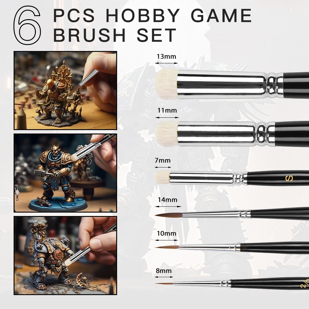 Custom Logo Hobby Toys Dry Brushes Kolinsky Detail Paint Brush Set for Miniatures