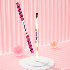 Hot Style Nail Art Tools Scraper Custom Pink Zebra Acrylic Kolinsky Gel Brush for Nails