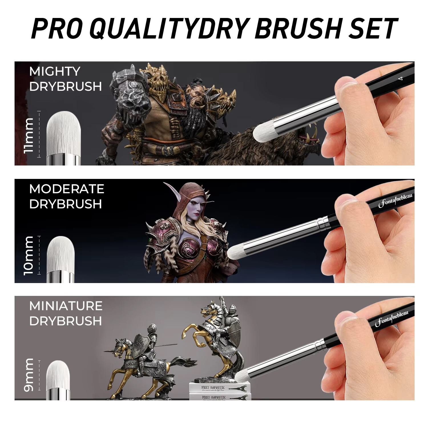 High Quality Small Middle Big 6PCS Model Paint Brush Precision Tools for Painting Miniatures with Dry Brushing Techniques Brush