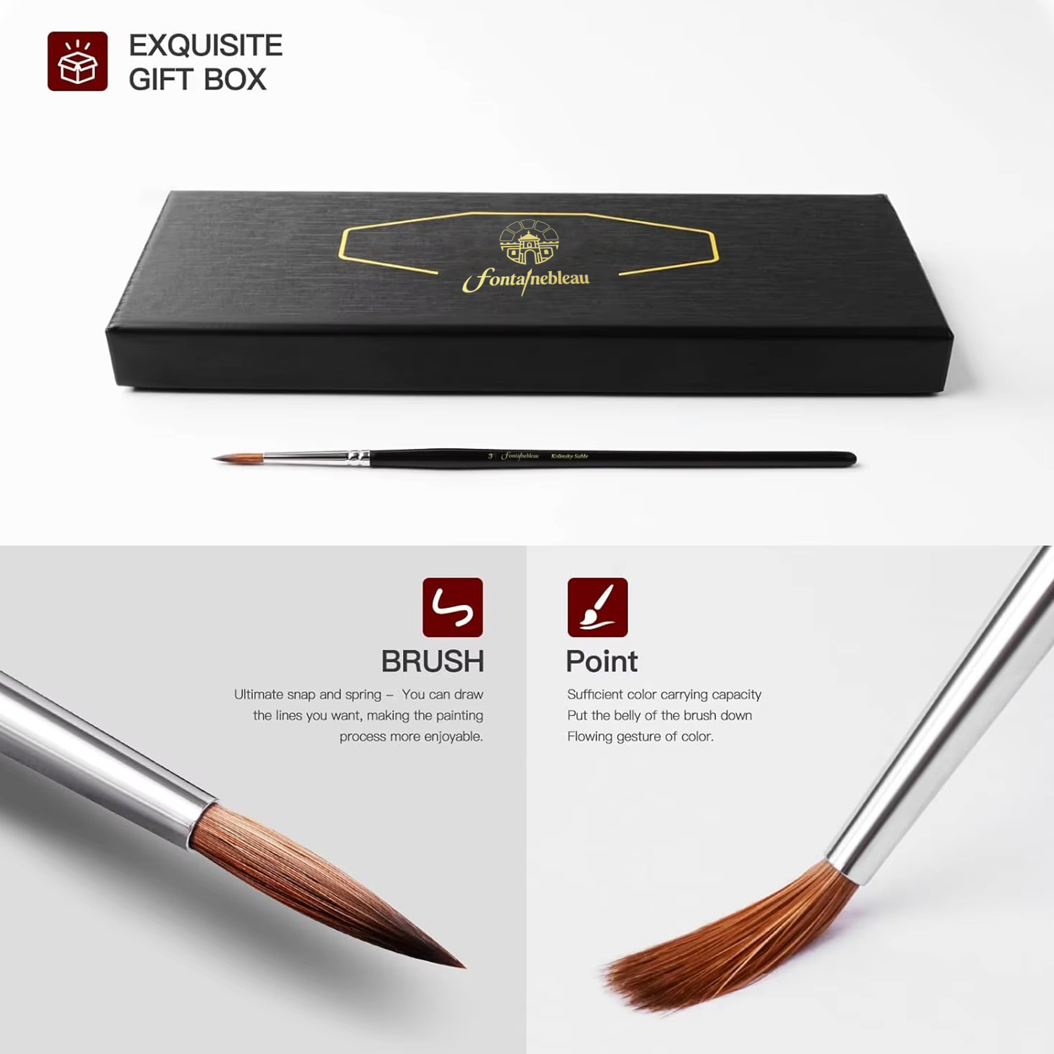 Paint Brush Companies Customized Logo 5pcs Professional Kolinsky Sable Miniature Paint Brushes Detail Fine Model Paint Brush Set