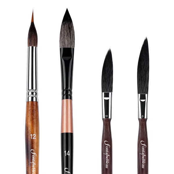 Customized  Logo Good Price Professional Acrylic Painting Brush Squirrel Hair Cat Tongue Dagger Watercolor Brushes