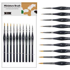 10pcs Fine Tip Details Synthetic Hair Artist Watercolour Brushes Miniature Oil Paint Artist Brush