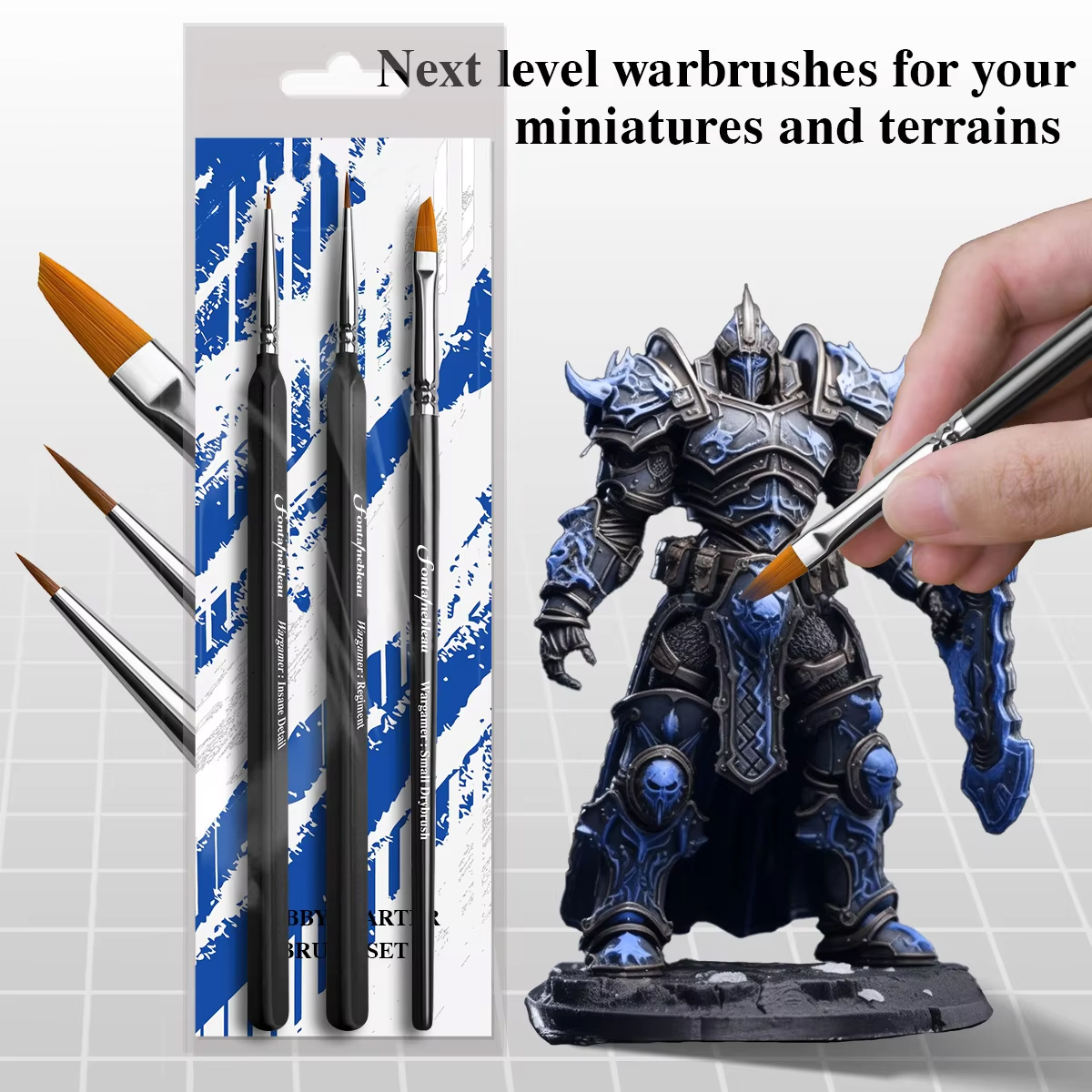 Drybrush Regiment Model Paint Brush Fine Detail Tip Paint Brush Miniature Small Paint Brush Set  for Model Painting