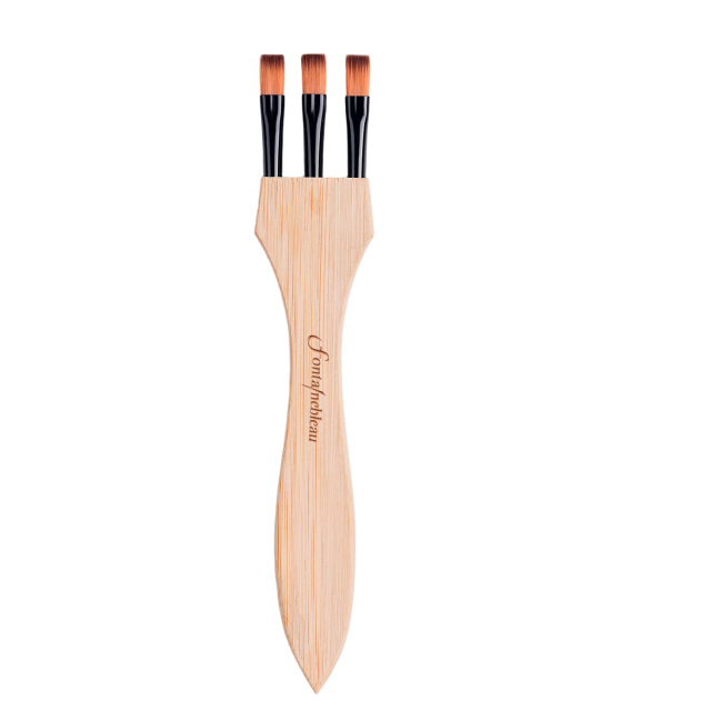 Personalized Paint Brushes Multi-Head Flat Acrylic Paint Brush Set Synthetic Wooden Handle Watercolor Brush