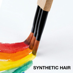 Personalized Paint Brushes Multi-Head Flat Acrylic Paint Brush Set Synthetic Wooden Handle Watercolor Brush