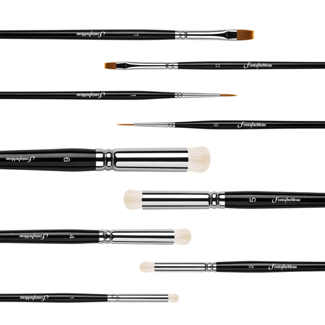 OEM Hobby Brush Kit Nylon Hair Micro Dry Brush Set Black Wood Handle Detail Miniature Paint Brush Set for Miniatures