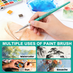 Fontainebleau Custom Logo Professional 9PCS Paint Brush Set for Art Painting Synthetic Wooden Handle Artist Brush