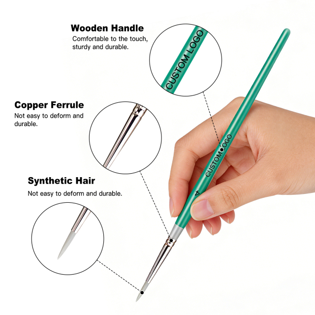 Fontainebleau Custom Logo Professional 9PCS Paint Brush Set for Art Painting Synthetic Wooden Handle Artist Brush