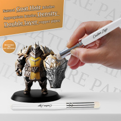 3 Size Dry Brush Set Goat Hair Acrylic Miniature Model Paint Brushes for Detailing Watercolor Painting