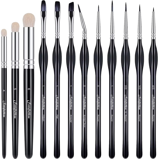 Customized Brand Micro Detail Paint Brush Set Hobby Paint Brush Fine Detail Brushes for Miniatures