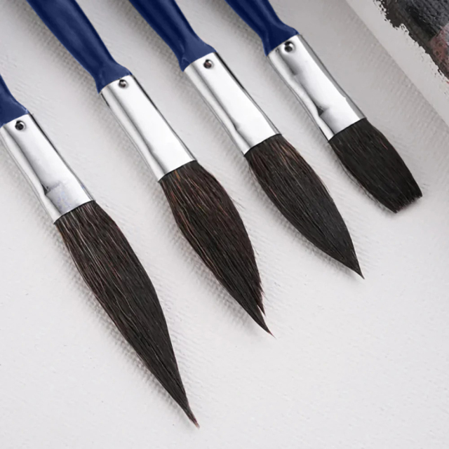 Professional Squirrel Hair Paint Brush Set Short Handle Striping Brush for Auto Art & Pinstriping Detailing