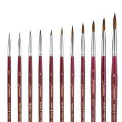 2026 Master Quality Size 000 Drawing Watercolor Brush Dark Red Wood Handle Kolinsky Sable Hair Artist Paint Brush Set