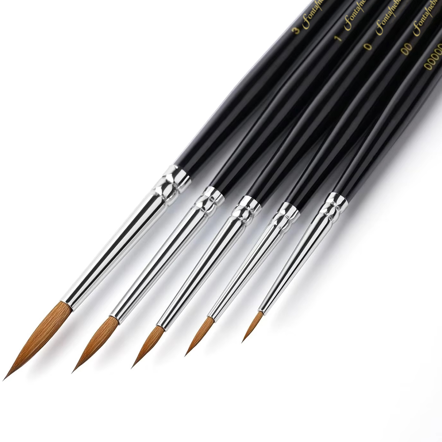 Paint Brush Companies Customized Logo 5pcs Professional Kolinsky Sable Miniature Paint Brushes Detail Fine Model Paint Brush Set