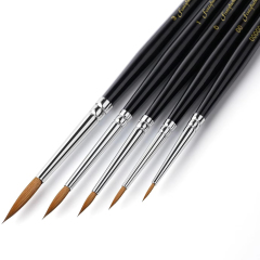 Paint Brush Companies Customized Logo 5pcs Professional Kolinsky Sable Miniature Paint Brushes Detail Fine Model Paint Brush Set