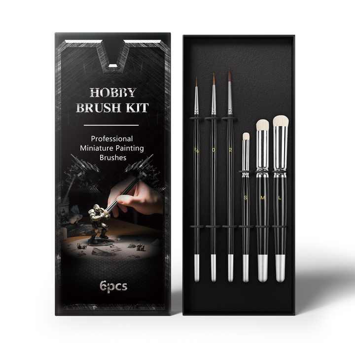 Custom Logo Hobby Toys Dry Brushes Kolinsky Detail Paint Brush Set for Miniatures
