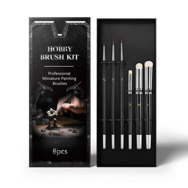 Custom Logo Hobby Toys Dry Brushes Kolinsky Detail Paint Brush Set for Miniatures