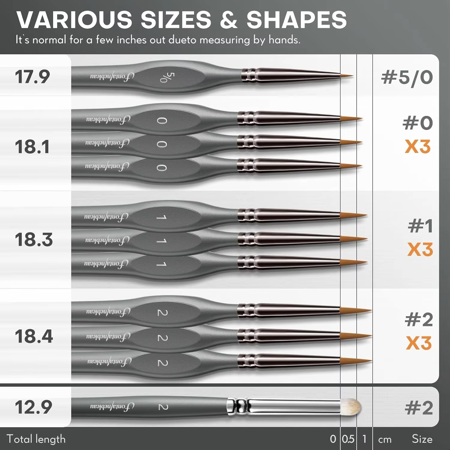 11 Different Size Hobby Small Fine Detail Paint Brush Set Drybrush Miniature Paint Brushes for Acrylics