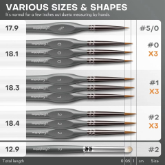 11 Different Size Hobby Small Fine Detail Paint Brush Set Drybrush Miniature Paint Brushes for Acrylics