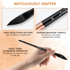 Fontainebleau 5PCS Dagger Squirrel Brush Painting Set Wooden Handle Artist Brush Grade Wholesale Watercolor Art Paint Brush Set