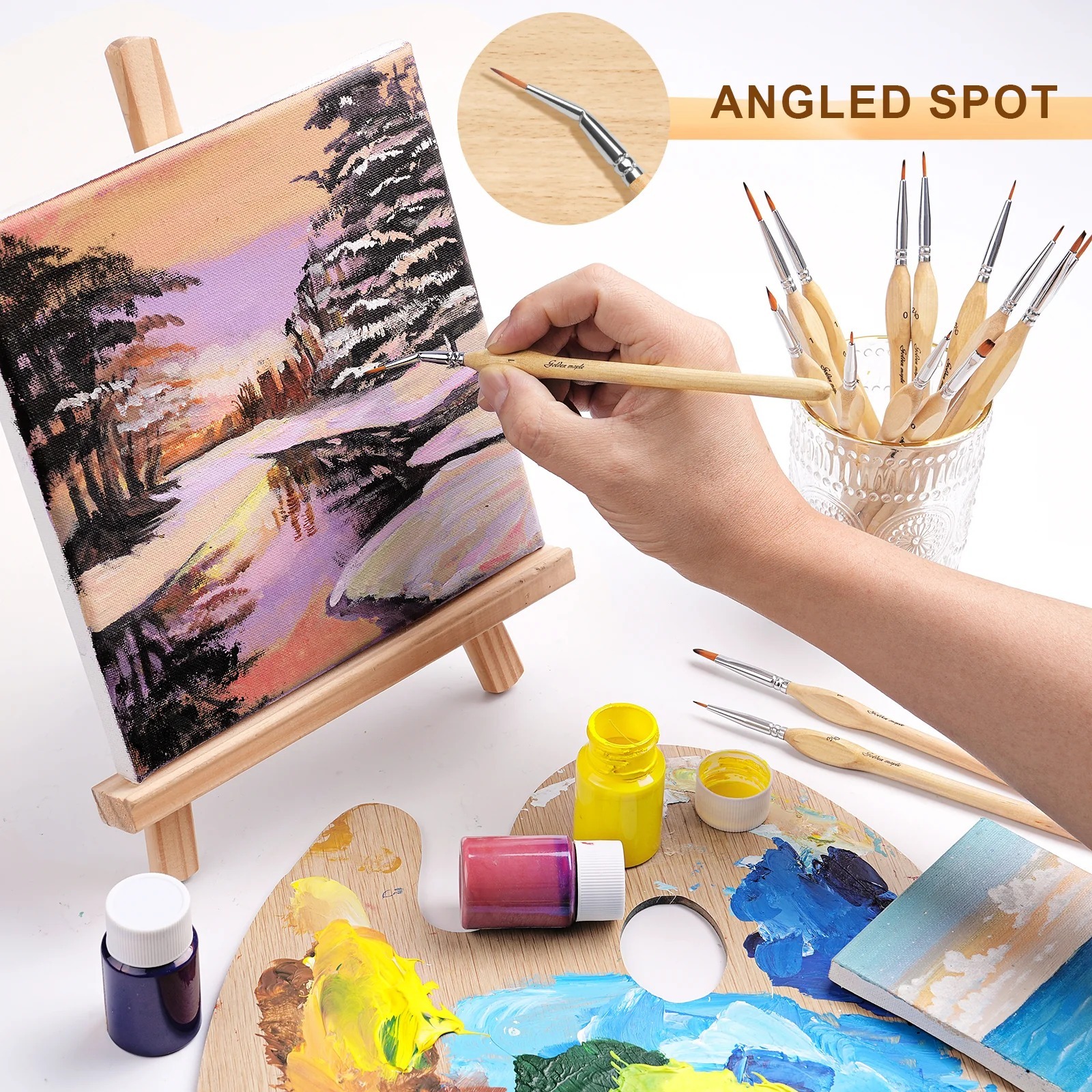 15 PCS High Quality Sable Miniature Painting Brush Model Detail Paint Brush Set