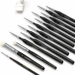 High Quality Wool Drybrush Set Nylon Miniature Detail Artist Paint Brush Drawing Pen Kit 5/0#