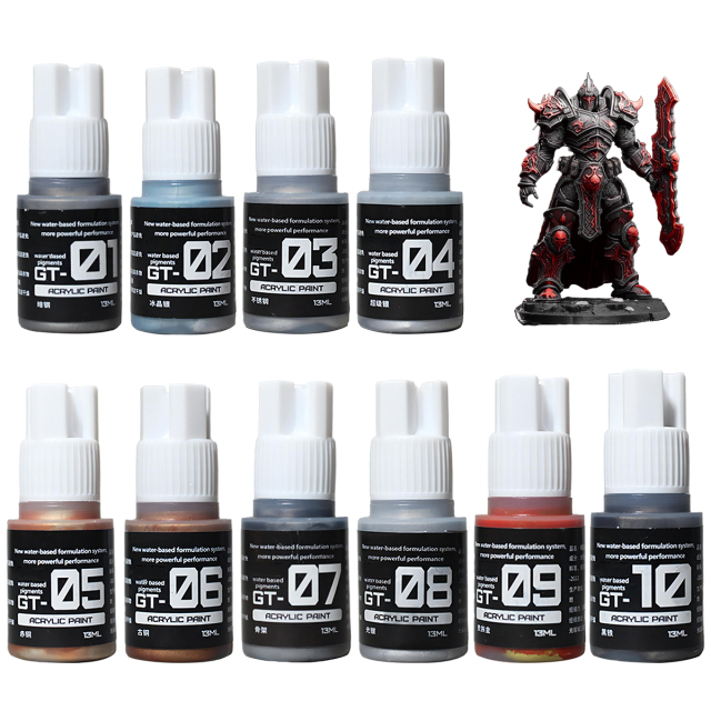 Primer 33 Metallic Paints Color Miniature Model Paint Miniature Painting Kit Acrylic Model Paint Set for Plastic