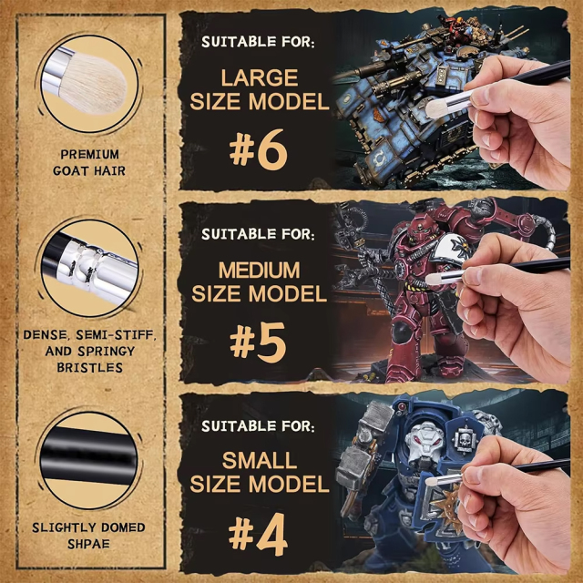 Customized Brand Micro Detail Paint Brush Set Hobby Paint Brush Fine Detail Brushes for Miniatures