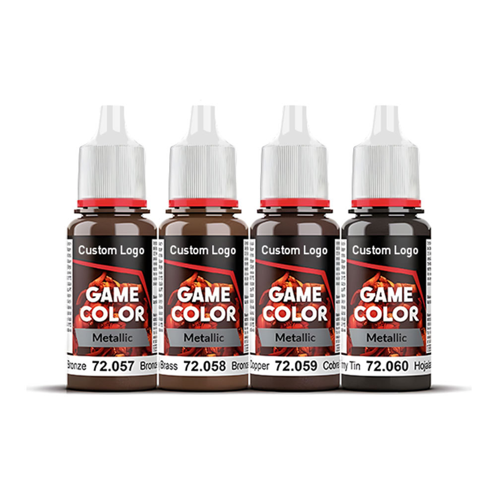 Brilliant Metallic Game Color Hobby Miniatures Acrylic Painting Kit Model Paint Set for Plastic Minis