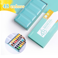 Fontainebleau Wholesale 48 Color Watercolor Paint Palette Custom  Carry Set Non-toxic Watercolor Paint for Professional Painting