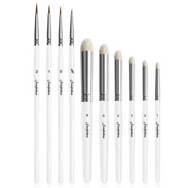 Custom Logo 10 Different Size Goat Hair Acrylic Model Paint Brushes Micro Detail Paint Brush Set for Miniature Painter