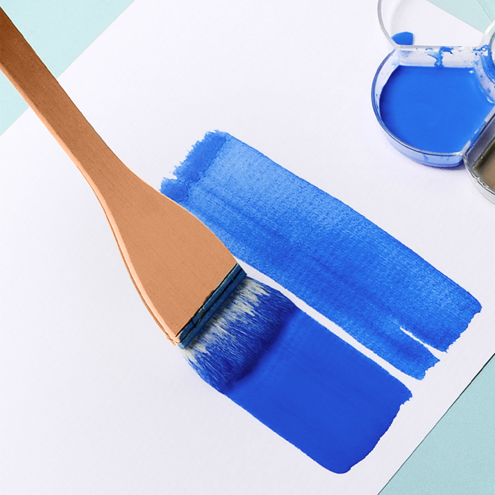 Fontainebleau Premium Watercolor Wool Hair Brush Wooden Handle 3 Inch Chip Paint Brushes for Large Area Coloring