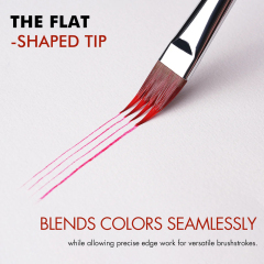 Customized Logo 5 Pcs Dual-Layer Synthetic Hair Grainer Flat Artist Paint Brush Bulk for Artists Watercolor Acrylic Painting