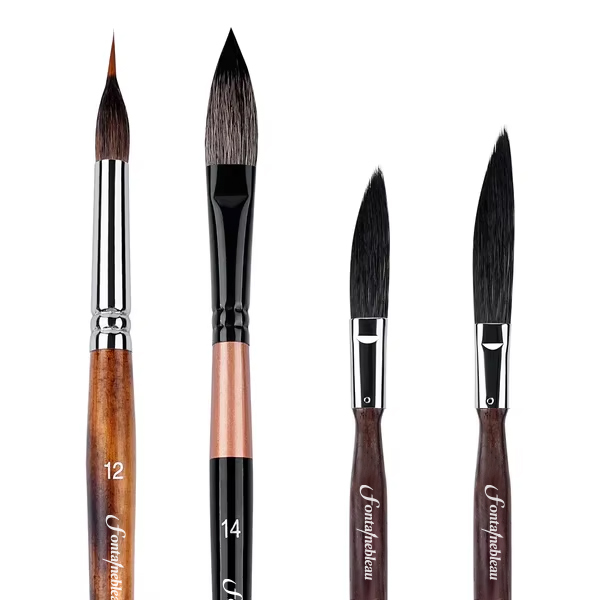 Customized  Logo Good Price Professional Acrylic Painting Brush Squirrel Hair Cat Tongue Dagger Watercolor Brushes